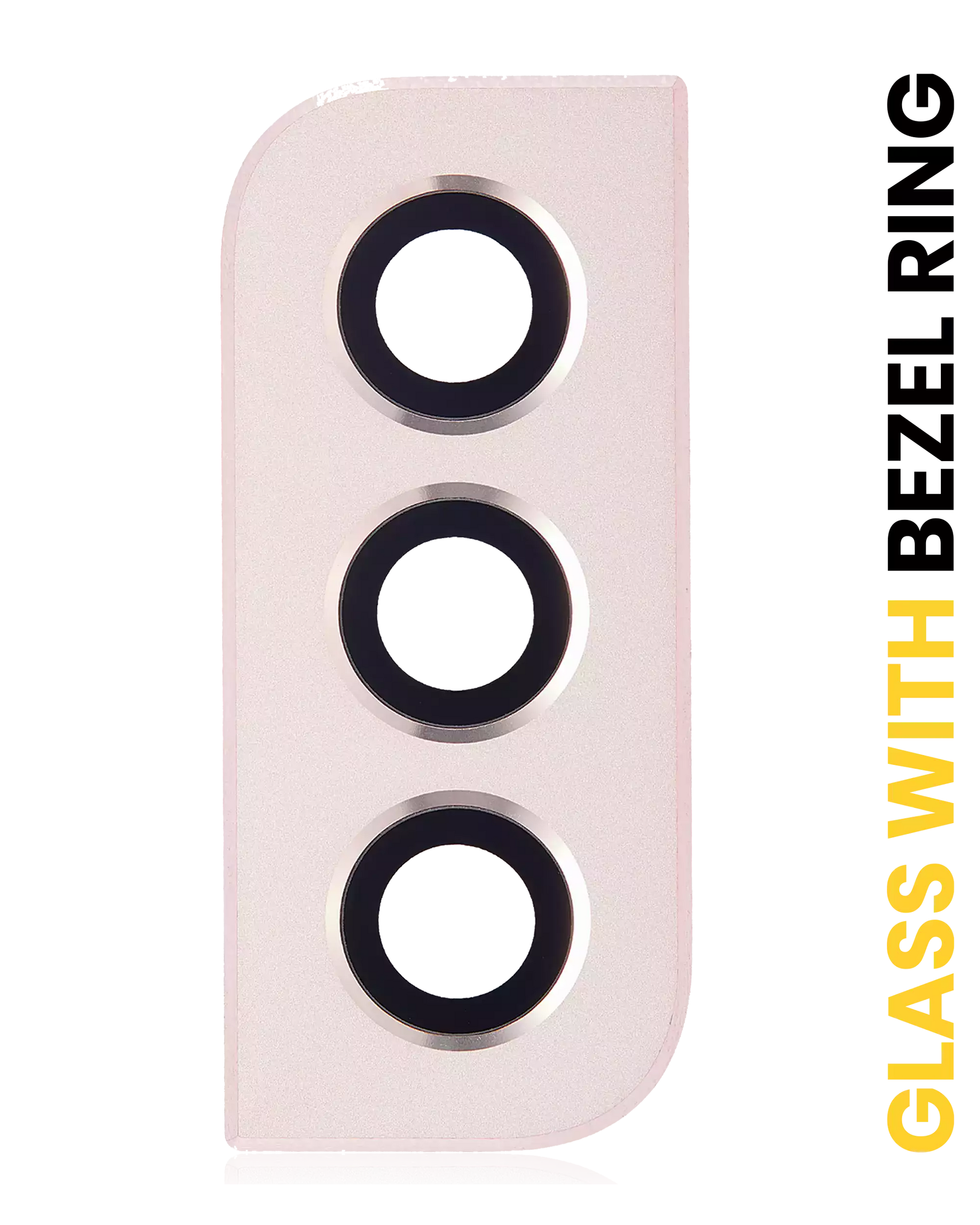 Back Camera Lens With Bezel Ring Compatible For Samsung Galaxy S22 / S22 Plus Replacement (Pink Gold)