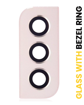 Back Camera Lens With Bezel Ring Compatible For Samsung Galaxy S22 / S22 Plus Replacement (Pink Gold)