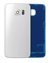 Replacement Back Cover Glass With Camera Lens Compatible For Samsung Galaxy S6 Edge (Service Pack) (White)