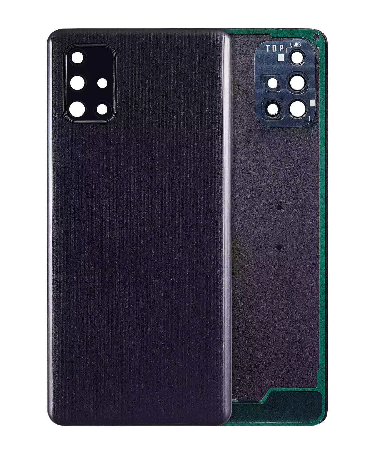 Replacement Back Cover Glass With Camera Lens Compatible For Samsung Galaxy A71 (A715 / 2020) (Service Pack) (Black)