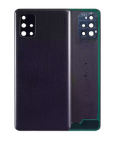 Replacement Back Cover Glass With Camera Lens Compatible For Samsung Galaxy A71 (A715 / 2020) (Service Pack) (Black)