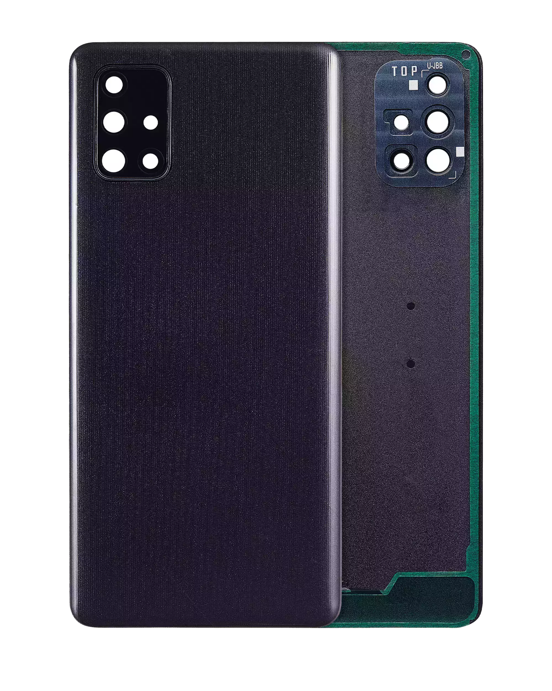 Replacement Back Cover Glass With Camera Lens Compatible For Samsung Galaxy A71 (A715 / 2020) (Service Pack) (Black)