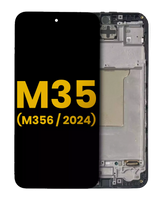OLED Assembly With Frame Compatible For Samsung Galaxy M35 (M356 / 2024) (Refurbished) (Black)