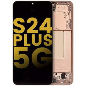 OLED Assembly With Frame Compatible For Samsung Galaxy S24 Plus 5G (US & International Version) (Refurbished) (Sandstone Orange)
