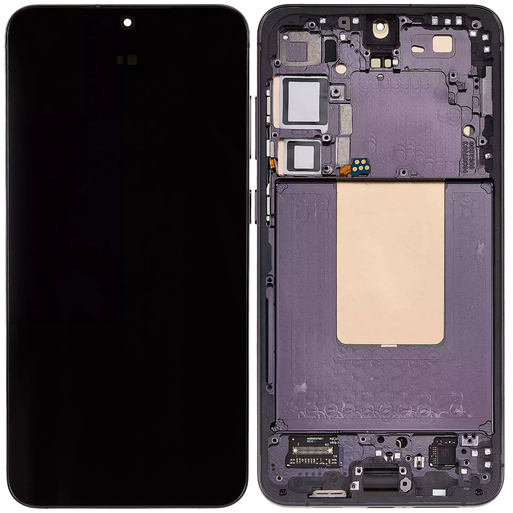 OLED Assembly With Frame Compatible For Samsung Galaxy S24 Plus 5G (US & International Version) (Refurbished) (Onyx Black)