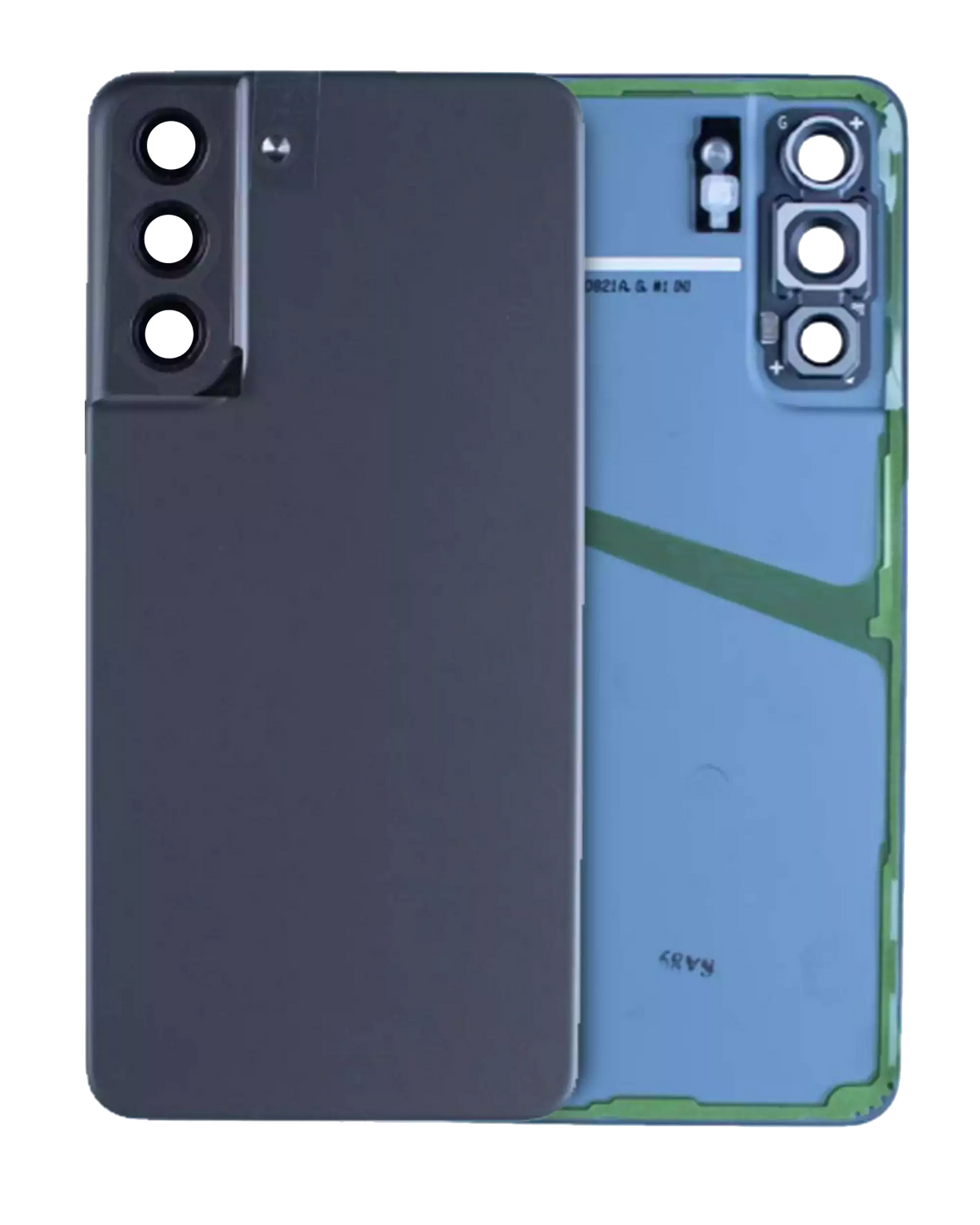 Back Cover Glass With Camera Lens Compatible For Samsung Galaxy S21 FE Replacement by Macfactory.Store (Service Pack) (Blue)