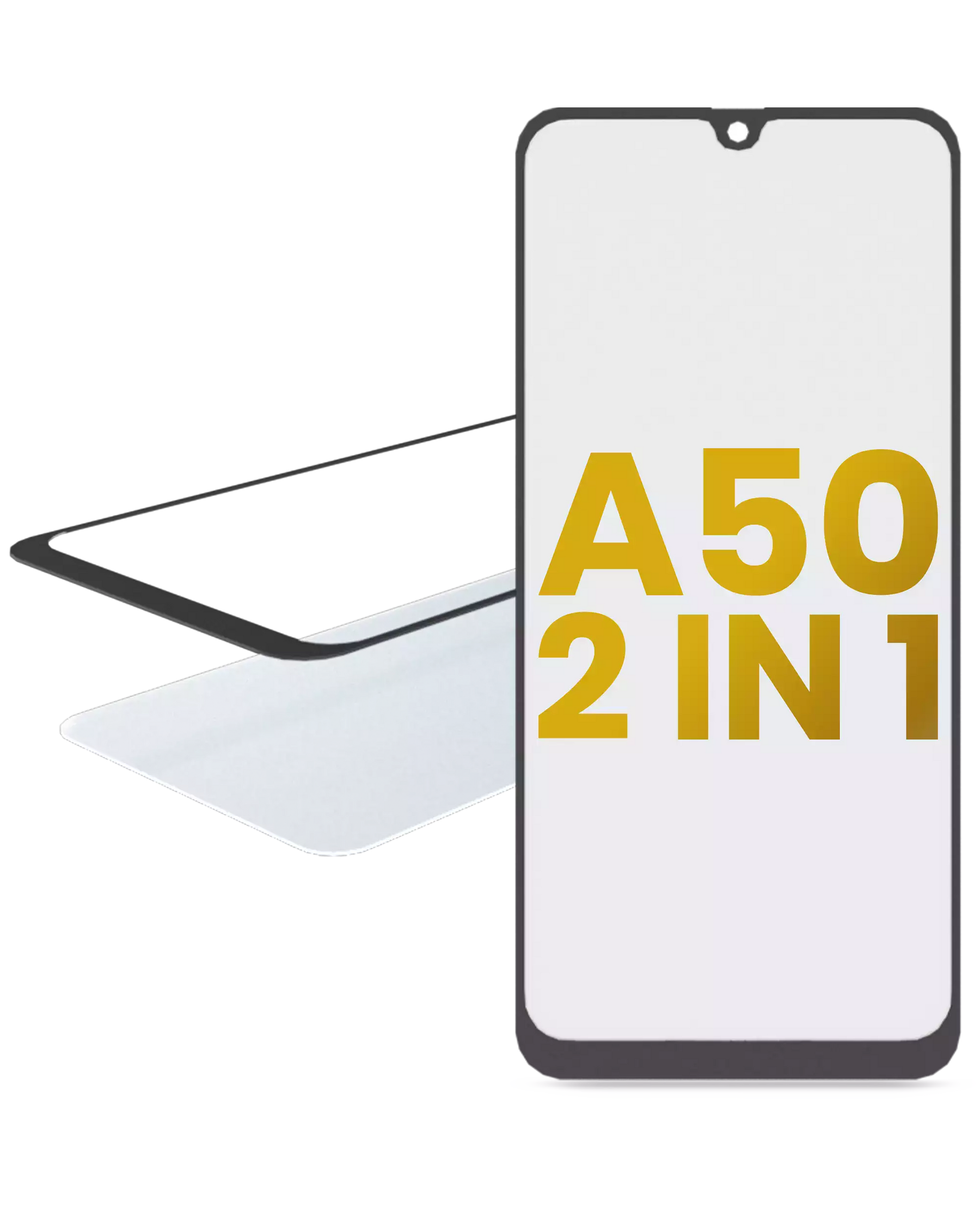 2 in 1 Front Glass With OCA Pre-Installed Compatible For Samsung Galaxy A50 (A505 / 2019)