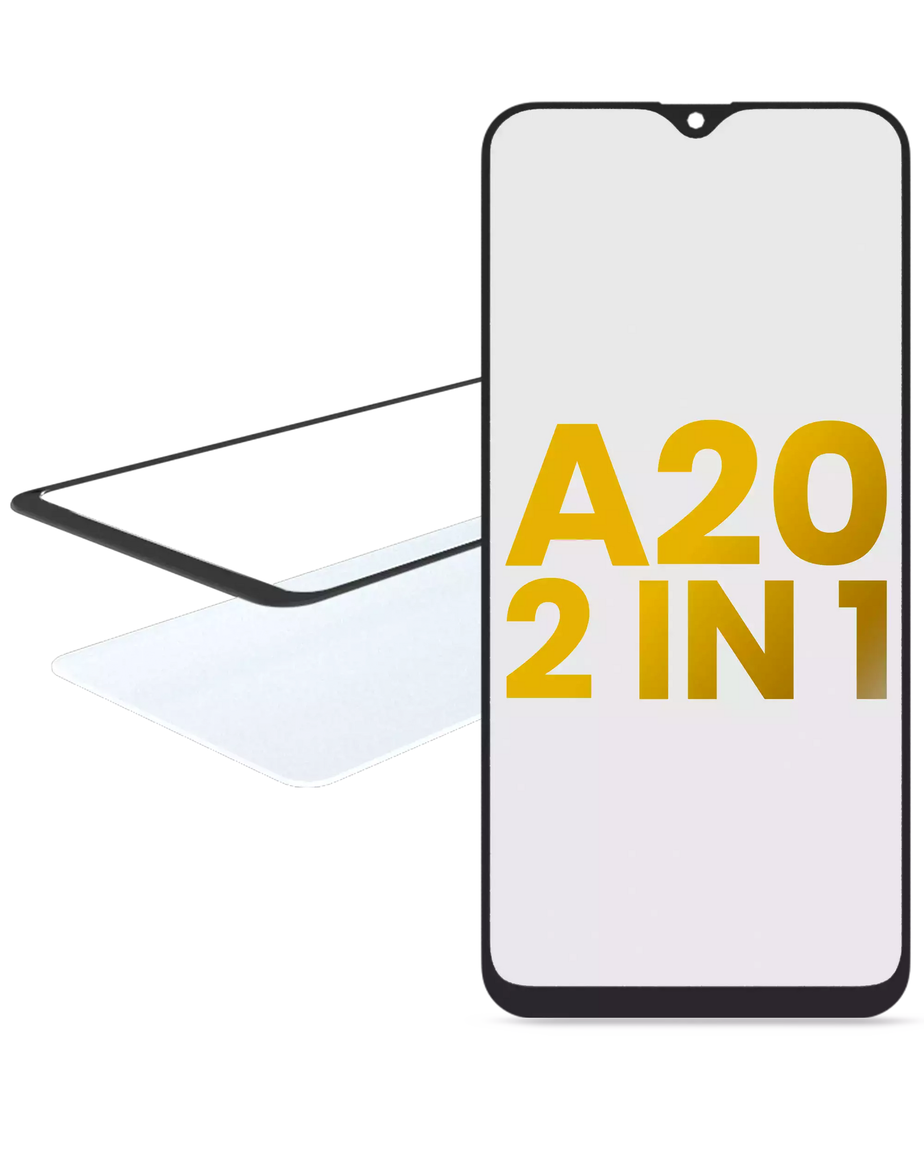 2 in 1 Front Glass With OCA Pre-Installed Compatible For Samsung Galaxy A20 (A205 / 2019)
