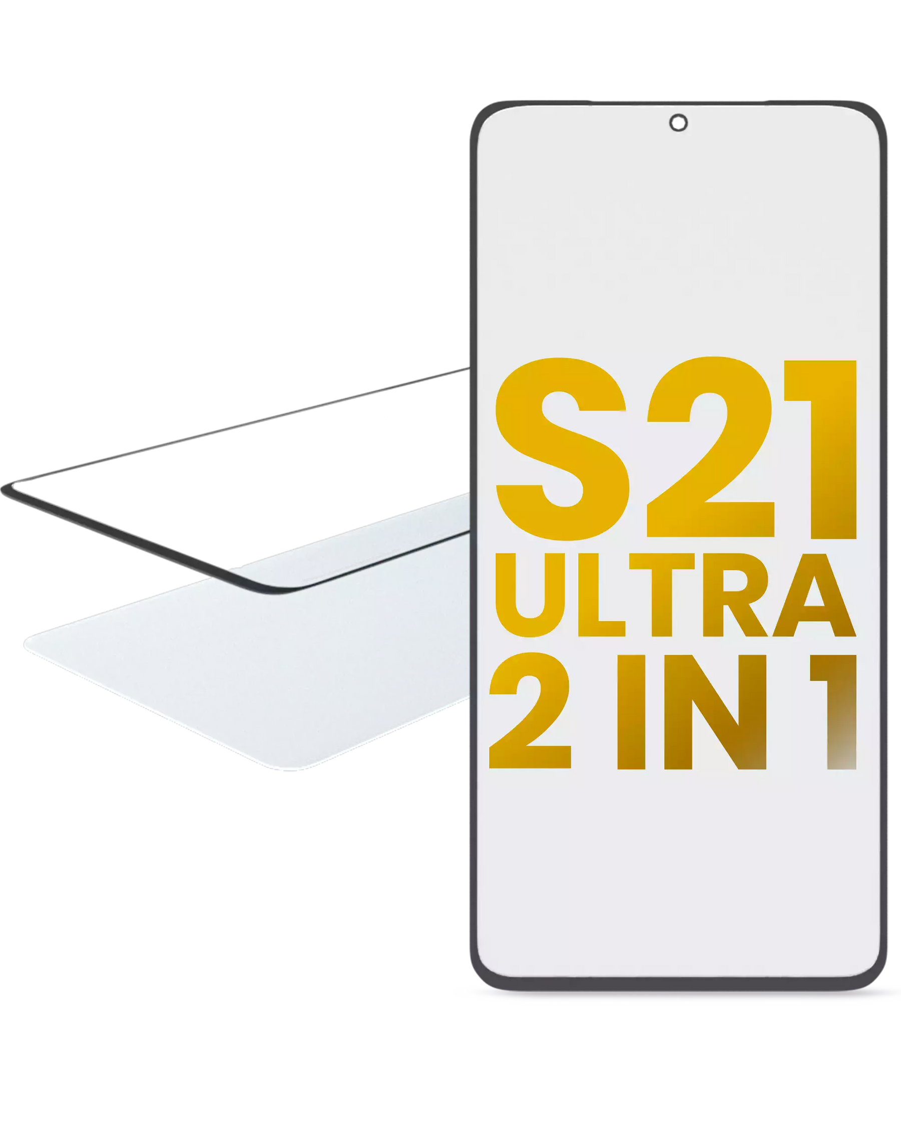 2 in 1 Front Glass With OCA Pre-Installed Compatible For Samsung Galaxy S21 Ultra Replacement