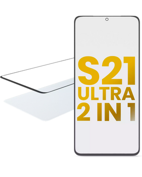 2 in 1 Front Glass With OCA Pre-Installed Compatible For Samsung Galaxy S21 Ultra Replacement