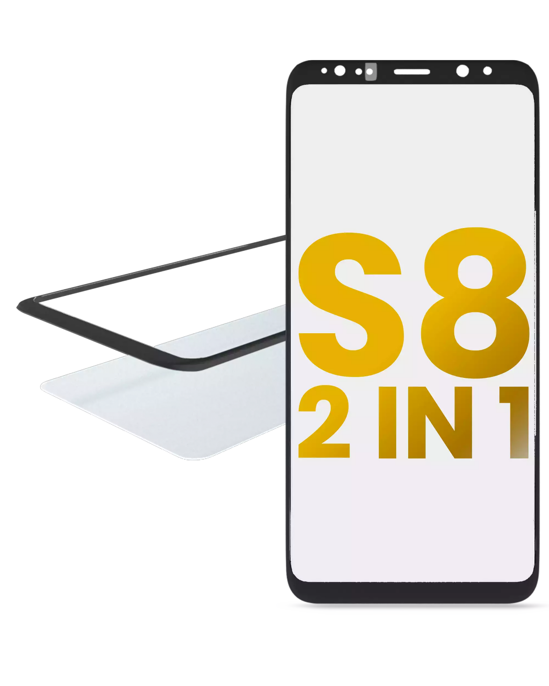 2 in 1 Front Glass With OCA Pre-Installed Compatible For Samsung Galaxy S8 Replacement by Macfactory.in