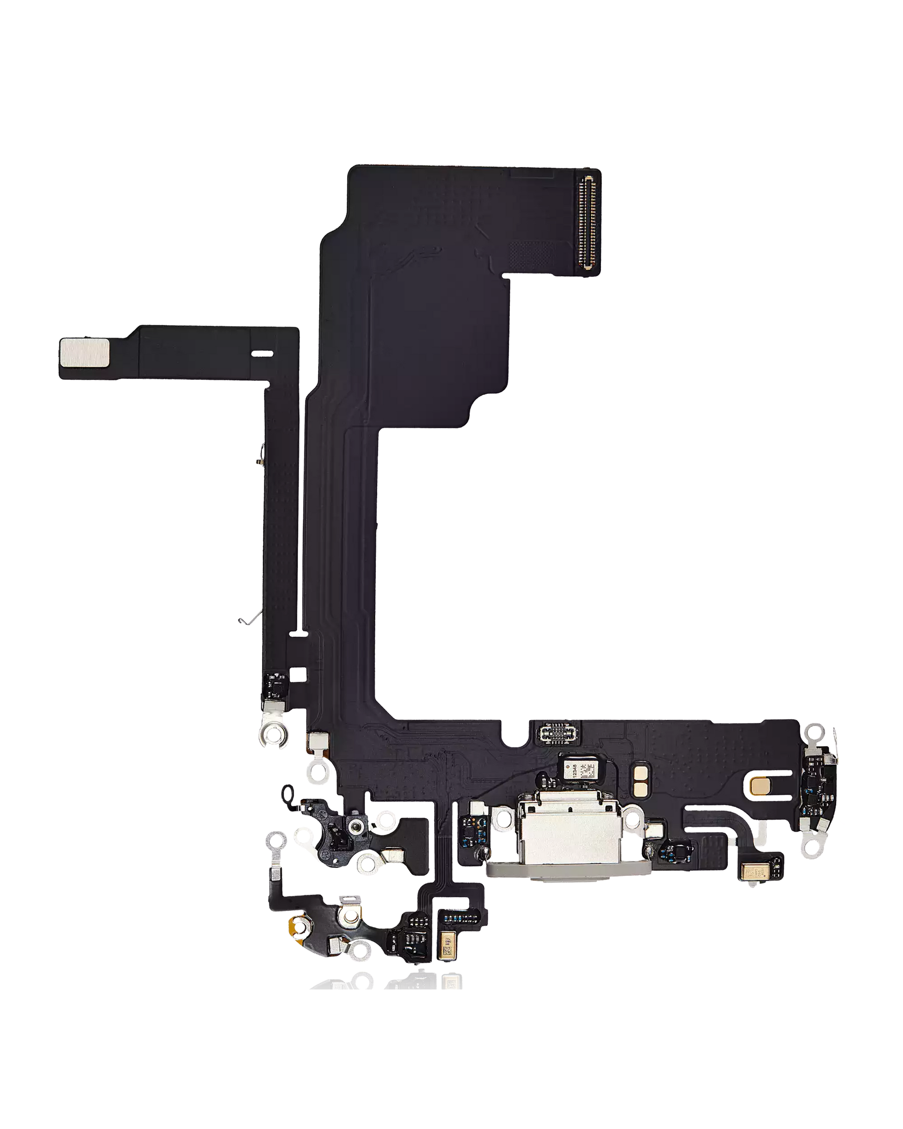 Charging Port Flex Cable Compatible For iPhone 15 Pro (Aftermarket Plus) (White Titanium)