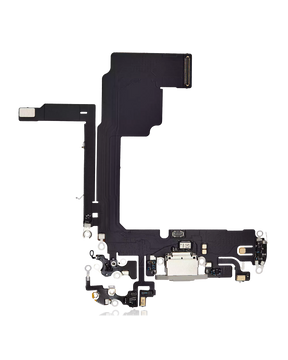 Charging Port Flex Cable Compatible For iPhone 15 Pro (Aftermarket Plus) (White Titanium)