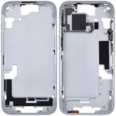 Mid-Frame Housing With Power And Volume Button Compatible For iPhone 15 (International Version) (Used OEM Pull: Grade A) (Blue)