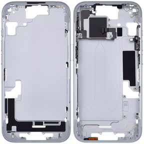 Mid-Frame Housing With Power And Volume Button Compatible For iPhone 15 (International Version) (Used OEM Pull: Grade A) (Blue)