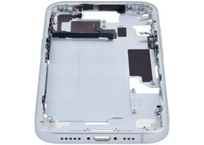Mid-Frame Housing With Power And Volume Button Compatible For iPhone 15 (International Version) (Used OEM Pull: Grade A) (Blue)