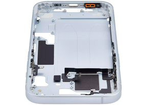 Mid-Frame Housing With Power And Volume Button Compatible For iPhone 15 (International Version) (Used OEM Pull: Grade A) (Blue)