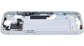 Mid-Frame Housing With Power And Volume Button Compatible For iPhone 15 (International Version) (Used OEM Pull: Grade A) (Blue)