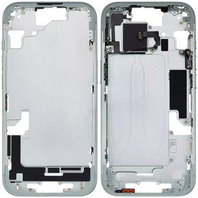 Mid-Frame Housing With Power And Volume Button Compatible For iPhone 15 (International Version) (Used OEM Pull: Grade A) (Green)