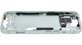 Mid-Frame Housing With Power And Volume Button Compatible For iPhone 15 (International Version) (Used OEM Pull: Grade A) (Green)