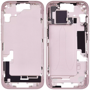 Mid-Frame Housing With Power And Volume Button Compatible For iPhone 15 (International Version) (Used OEM Pull: Grade A) (Pink)