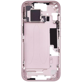 Mid-Frame Housing With Power And Volume Button Compatible For iPhone 15 (International Version) (Used OEM Pull: Grade A) (Pink)