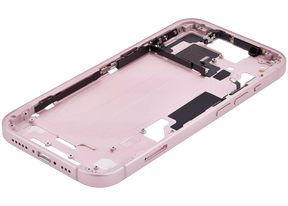 Mid-Frame Housing With Power And Volume Button Compatible For iPhone 15 (International Version) (Used OEM Pull: Grade A) (Pink)