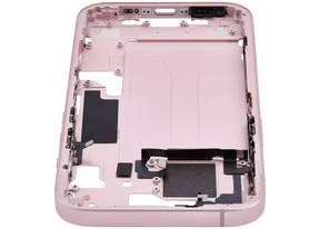 Mid-Frame Housing With Power And Volume Button Compatible For iPhone 15 (International Version) (Used OEM Pull: Grade A) (Pink)