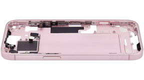 Mid-Frame Housing With Power And Volume Button Compatible For iPhone 15 (International Version) (Used OEM Pull: Grade A) (Pink)