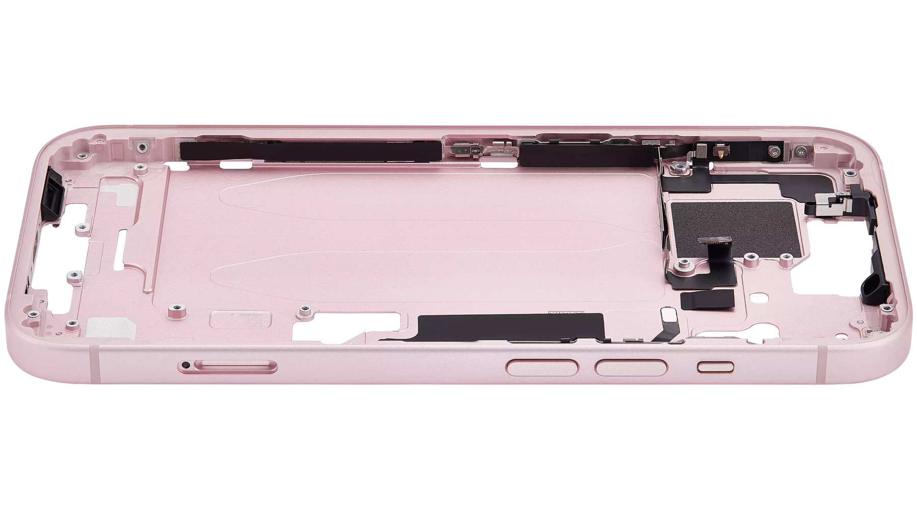 Mid-Frame Housing With Power And Volume Button Compatible For iPhone 15 (International Version) (Used OEM Pull: Grade A) (Pink)