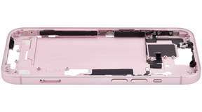 Mid-Frame Housing With Power And Volume Button Compatible For iPhone 15 (International Version) (Used OEM Pull: Grade A) (Pink)