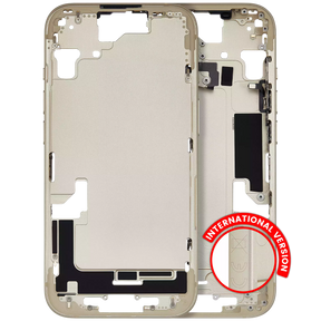 Mid-Frame Housing With Power And Volume Button Compatible For iPhone 15 (International Version) (Used OEM Pull: Grade A) (Yellow)