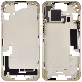Mid-Frame Housing With Power And Volume Button Compatible For iPhone 15 (International Version) (Used OEM Pull: Grade A) (Yellow)