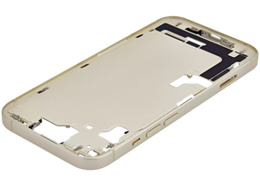 Mid-Frame Housing With Power And Volume Button Compatible For iPhone 15 (International Version) (Used OEM Pull: Grade A) (Yellow)