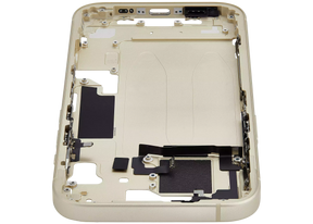 Mid-Frame Housing With Power And Volume Button Compatible For iPhone 15 (International Version) (Used OEM Pull: Grade A) (Yellow)