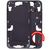Mid-Frame Housing With Power And Volume Button Compatible For iPhone 15 Plus (International Version) (Used OEM Pull: Grade A) (Black)