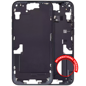 Mid-Frame Housing With Power And Volume Button Compatible For iPhone 15 Plus (International Version) (Used OEM Pull: Grade A) (Black)