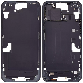 Mid-Frame Housing With Power And Volume Button Compatible For iPhone 15 Plus (International Version) (Used OEM Pull: Grade A) (Black)