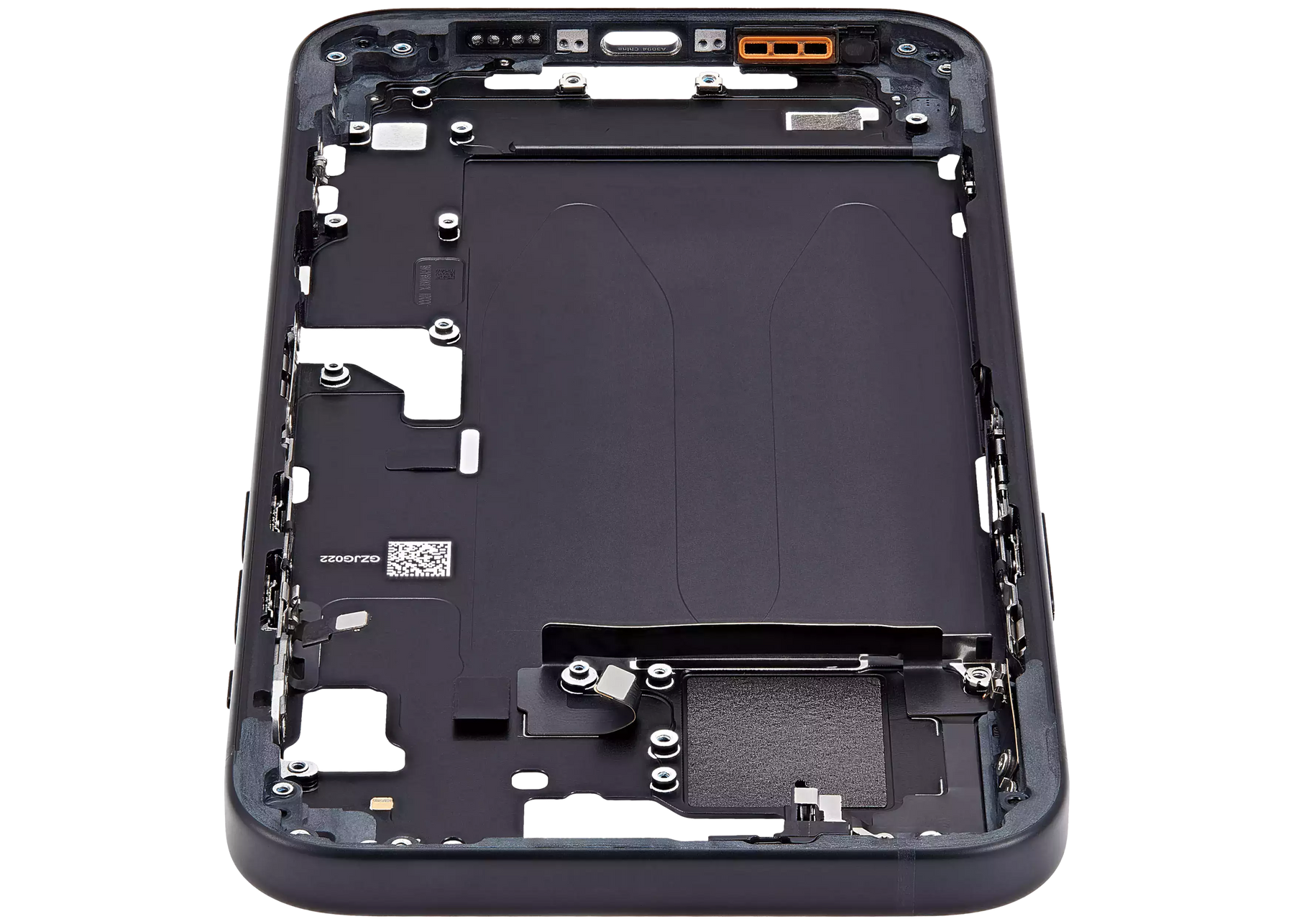 Mid-Frame Housing With Power And Volume Button Compatible For iPhone 15 Plus (International Version) (Used OEM Pull: Grade A) (Black)