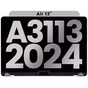 Complete LCD Display Assembly Compatible For MacBook Air 13" (A3113 / 2024) (Used OEM Pull: Grade A) (Silver)