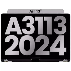 Complete LCD Display Assembly Compatible For MacBook Air 13" (A3113 / 2024) (Used OEM Pull: Grade A) (Space Gray)