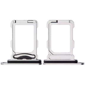 Dual Sim Card Tray Compatible For iPhone 16 Pro / 16 Pro Max (White Titanium)