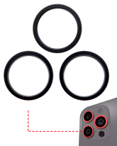 Back Camera Bezel Ring Only Compatible For iPhone 16 Pro / 16 Pro Max (Black Titanium) (3 Piece Set)