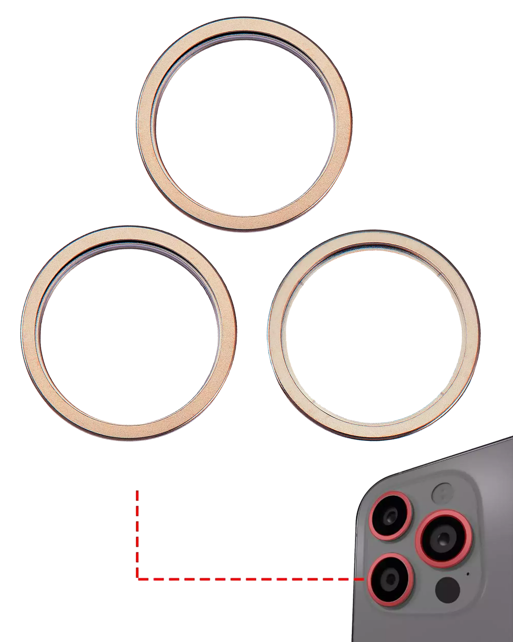 Back Camera Bezel Ring Only Compatible For iPhone 16 Pro / 16 Pro Max (Desert Titaniuml) (3 Piece Set)