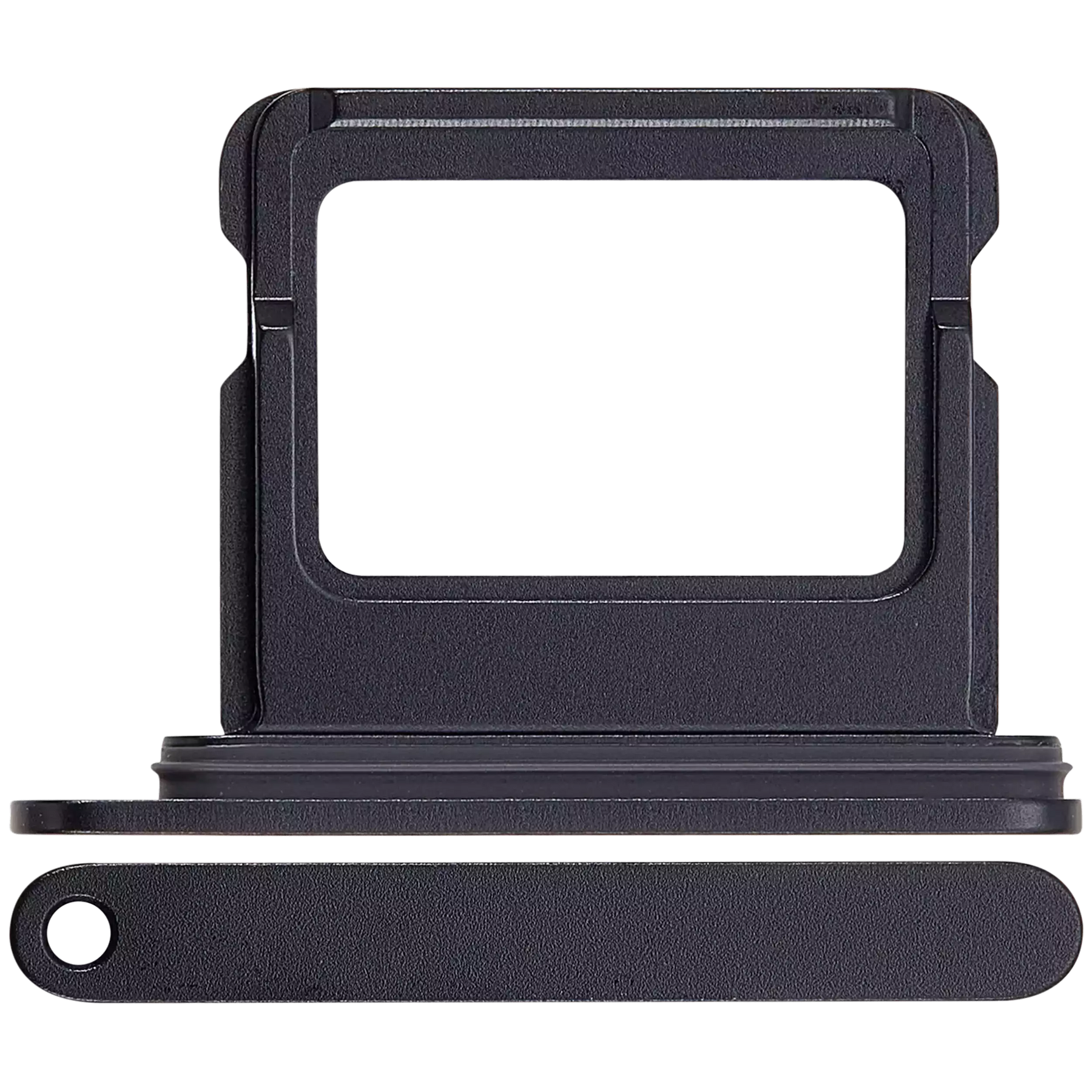 Single Sim Card Tray Compatible For iPhone 16 / 16 Plus (Black)