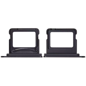 Dual Sim Card Tray Compatible For iPhone 16 / 16 Plus (Black)