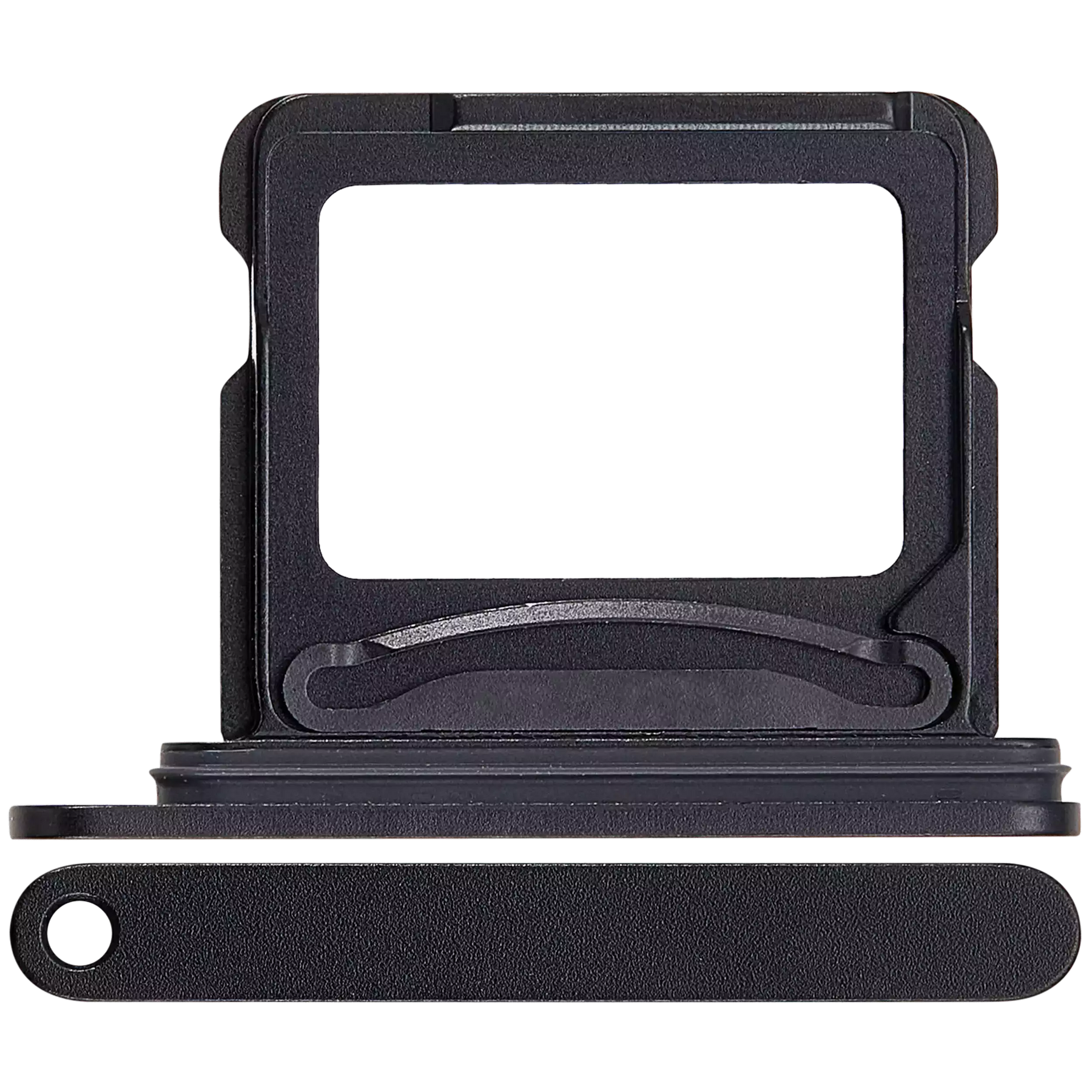 Dual Sim Card Tray Compatible For iPhone 16 / 16 Plus (Black)