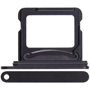 Dual Sim Card Tray Compatible For iPhone 16 / 16 Plus (Black)