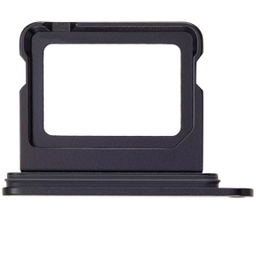 Dual Sim Card Tray Compatible For iPhone 16 / 16 Plus (Black)