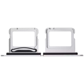 Dual Sim Card Tray Compatible For iPhone 16 / 16 Plus (White)
